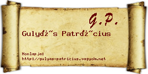 Gulyás Patrícius névjegykártya
